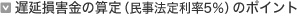 遅延損害金の算定（民事法定利率5％）のポイント